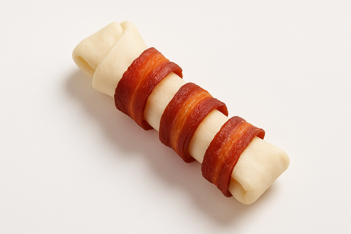 1 enkele witten kauwsnack met bacon wrap