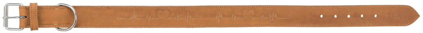 Trixie Halsband Hond Rustic Vetleer Heartbeat Bruin