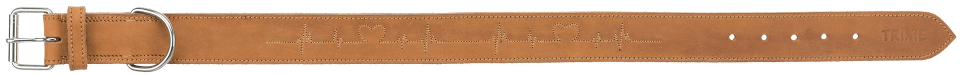 Trixie Halsband Hond Rustic Vetleer Heartbeat Bruin