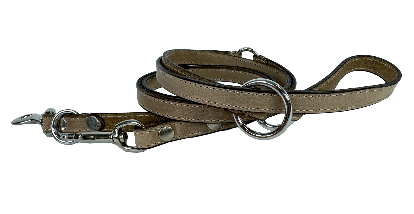 Sazzz Hondenriem Fearless Vintage Verstelbaar Leer Beige